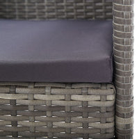 Thumbnail for 7-tlg. Garten-Essgruppe Grau und Schwarz Poly Rattan und Stahl