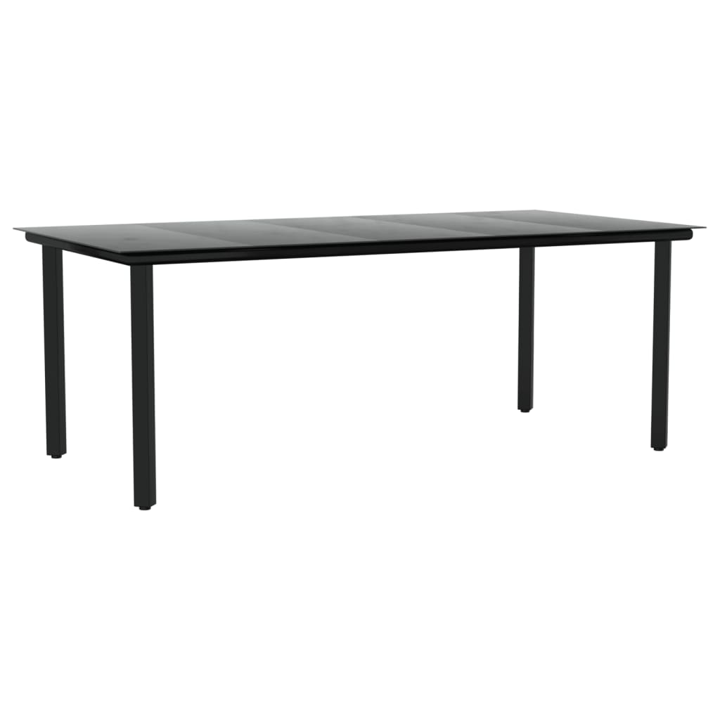 7-tlg. Garten-Essgruppe Grau und Schwarz Poly Rattan und Stahl