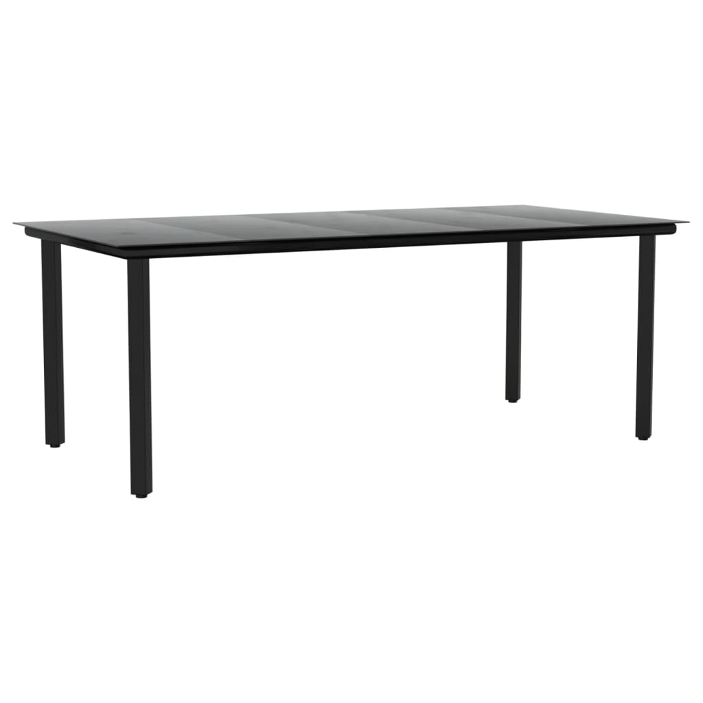 9-tlg. Garten-Essgruppe Grau und Schwarz Poly Rattan und Stahl