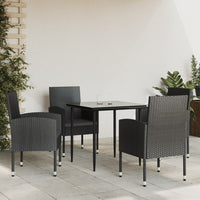 Thumbnail for 5-tlg. Garten-Essgruppe Schwarz Poly Rattan und Stahl