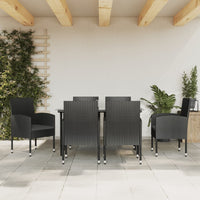 Thumbnail for 7-tlg. Garten-Essgruppe Schwarz Poly Rattan und Stahl