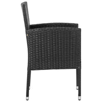 Thumbnail for 3-tlg. Garten-Essgruppe Schwarz Poly Rattan und Stahl