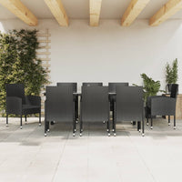 Thumbnail for 9-tlg. Garten-Essgruppe Schwarz Poly Rattan und Stahl