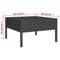 Thumbnail for 2-tlg. Garten-Lounge-Set mit Kissen Schwarz Poly Rattan