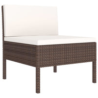 Thumbnail for 2-tlg. Garten-Lounge-Set mit Kissen Braun Poly Rattan
