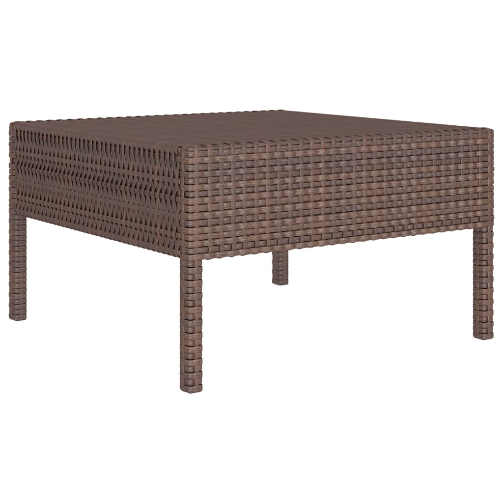 2-tlg. Garten-Lounge-Set mit Kissen Braun Poly Rattan