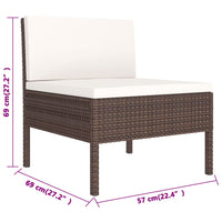 Thumbnail for 2-tlg. Garten-Lounge-Set mit Kissen Braun Poly Rattan