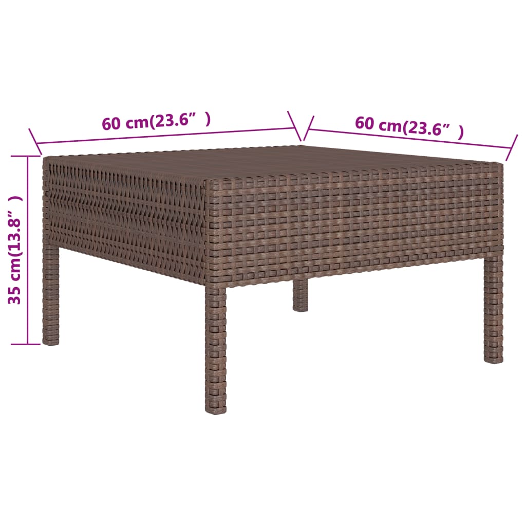 2-tlg. Garten-Lounge-Set mit Kissen Braun Poly Rattan