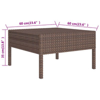 Thumbnail for 2-tlg. Garten-Lounge-Set mit Kissen Braun Poly Rattan