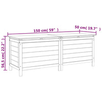 Thumbnail for Gartentruhe Anthrazit 150x50x56,5 cm Massivholz Tanne