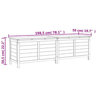 Thumbnail for Gartentruhe Braun 198,5x50x56,5 cm Massivholz Tanne