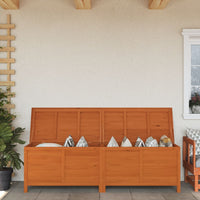 Thumbnail for Gartentruhe Braun 198,5x50x56,5 cm Massivholz Tanne