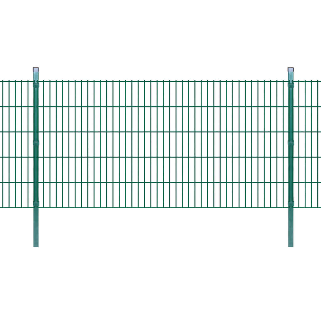 Zaunpfosten 10 Stk. Grün 150 cm Verzinkter Stahl