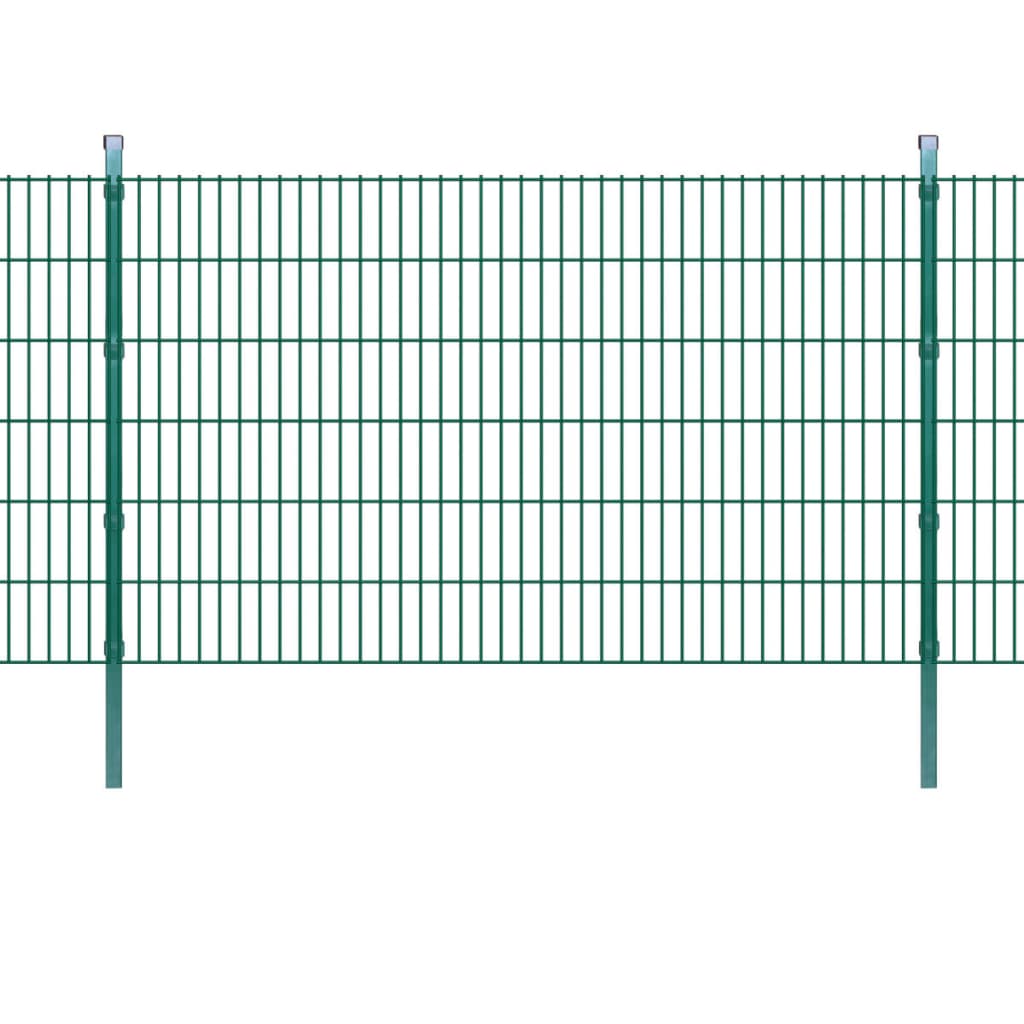 Zaunpfosten 10 Stk. Grün 170 cm Verzinkter Stahl