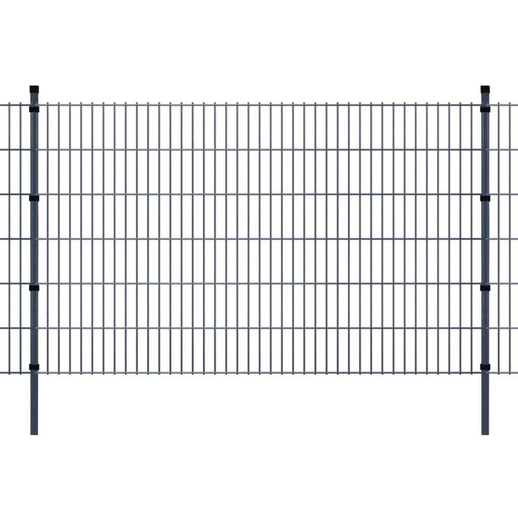 Zaunpfosten 10 Stk. Grau 170 cm Verzinkter Stahl