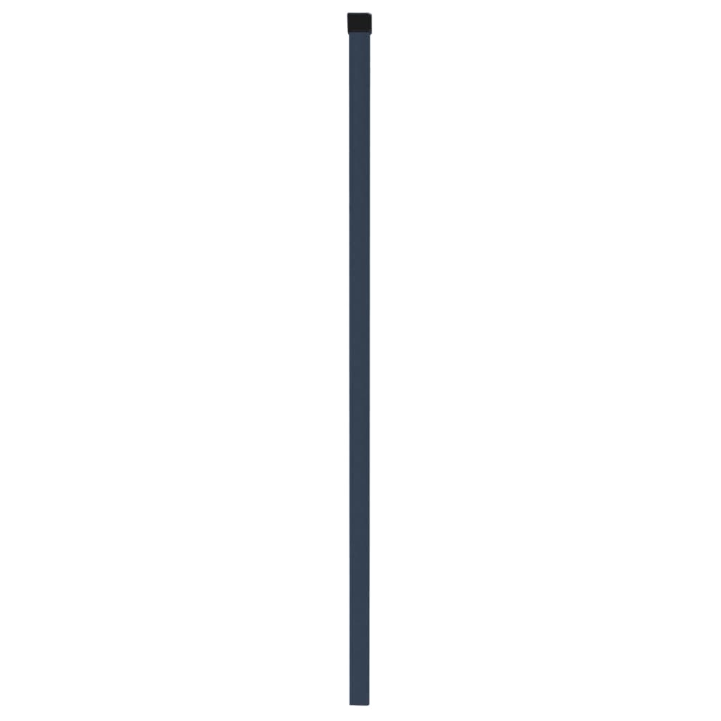 Zaunpfosten 10 Stk. Grau 280 cm Verzinkter Stahl