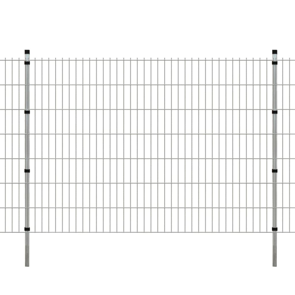 Zaunpfosten 10 Stk. Silbern 200 cm Verzinkter Stahl