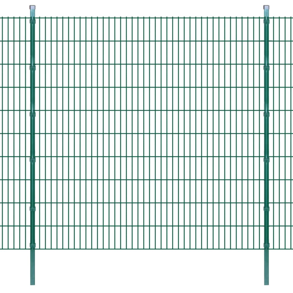 Zaunpfosten 20 Stk. Grün 260 cm Verzinkter Stahl