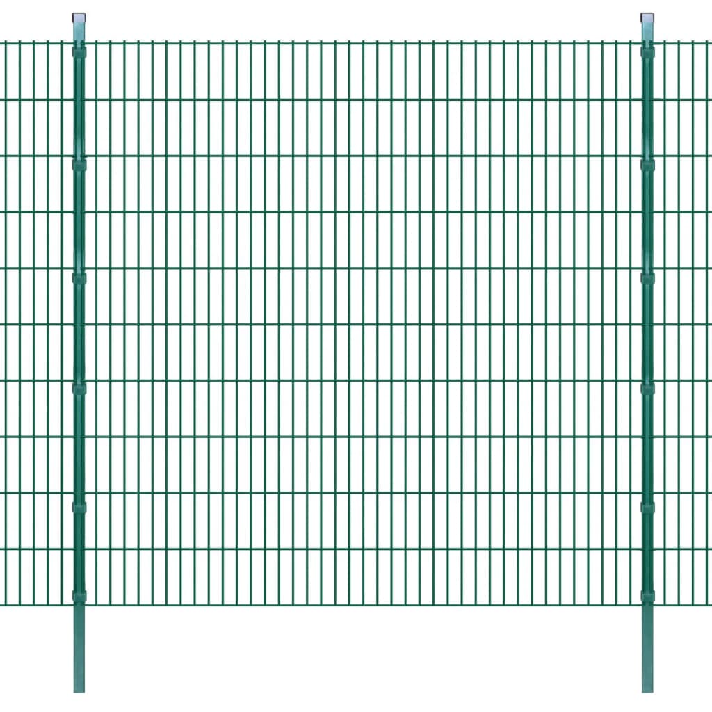 Zaunpfosten 20 Stk. Grün 260 cm Verzinkter Stahl