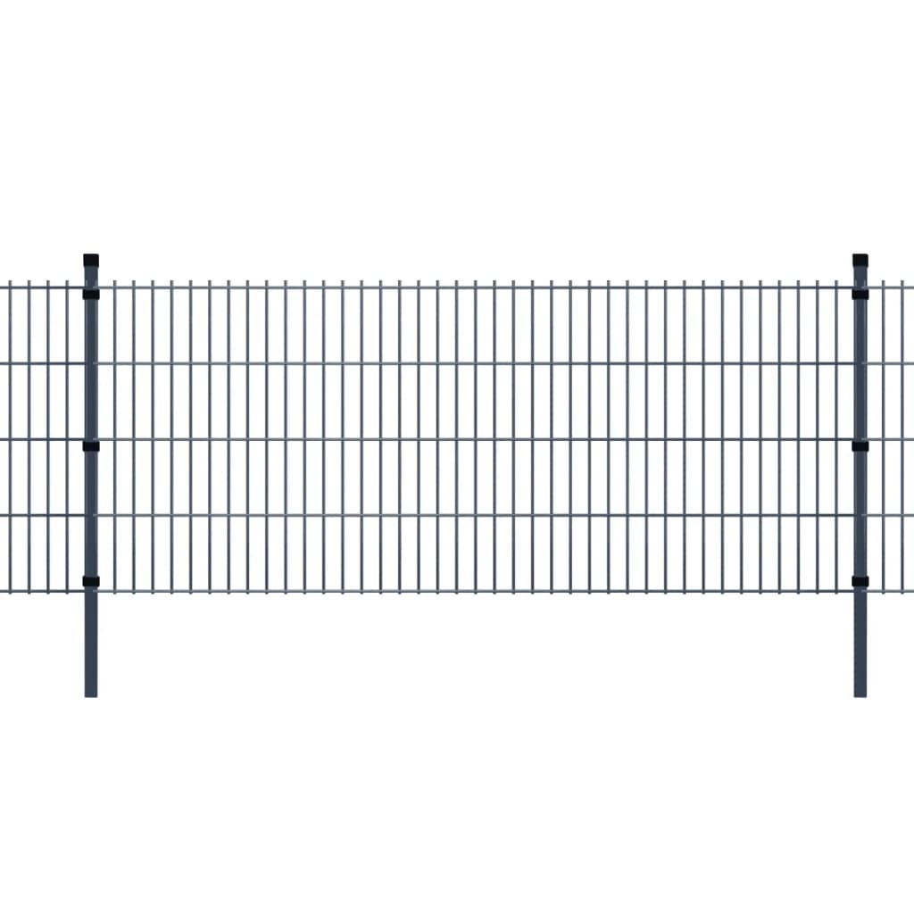 Zaunpfosten 20 Stk. Grau 150 cm Verzinkter Stahl