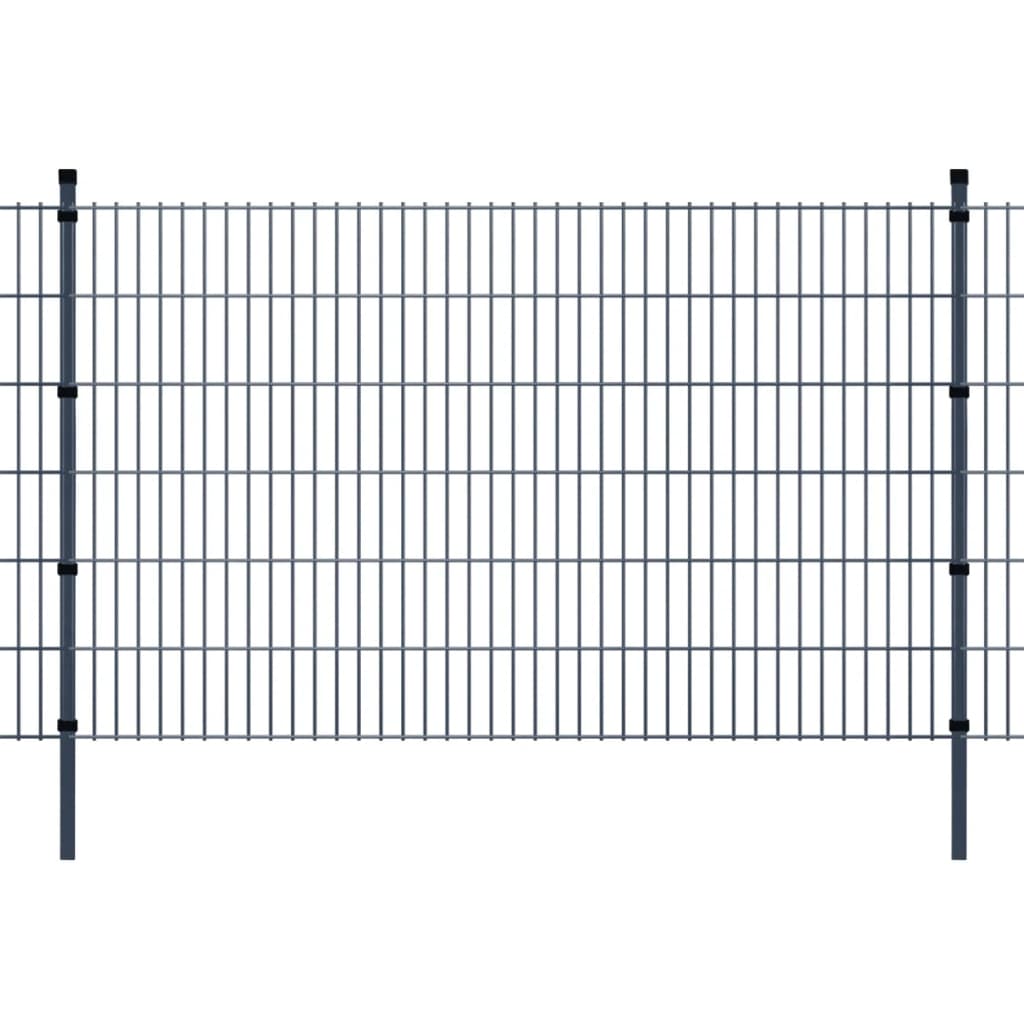 Zaunpfosten 20 Stk. Grau 170 cm Verzinkter Stahl