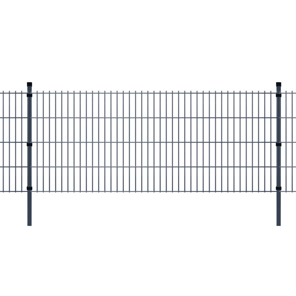 Zaunpfosten 20 Stk. Grau 280 cm Verzinkter Stahl