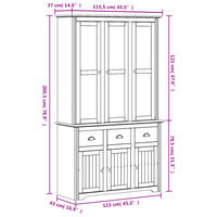 Thumbnail for Highboard BODO Grau 115,5x43x200,5 cm Massivholz Kiefer
