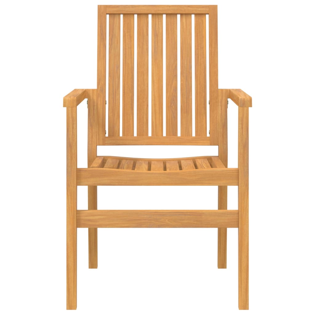 Gartenstühle 4 Stk. Stapelbar 56,5x57,5x91 cm Massivholz Teak