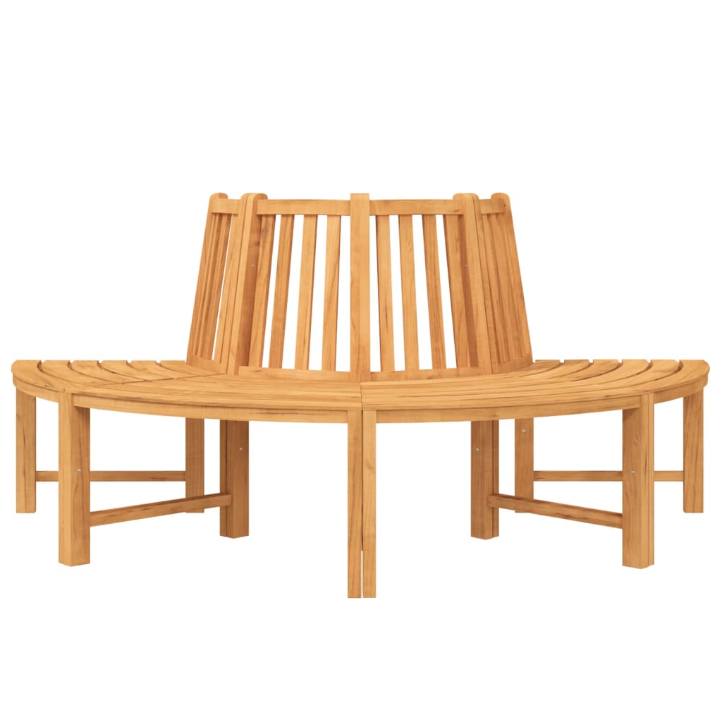 Baumbänke 2 Stk. Halbrund Ø201 cm Massivholz Teak