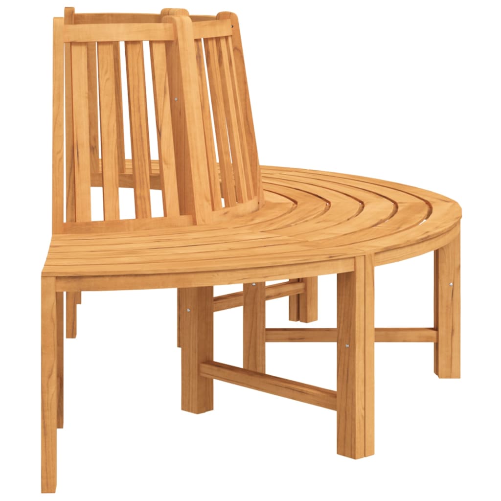 Baumbänke 2 Stk. Halbrund Ø201 cm Massivholz Teak