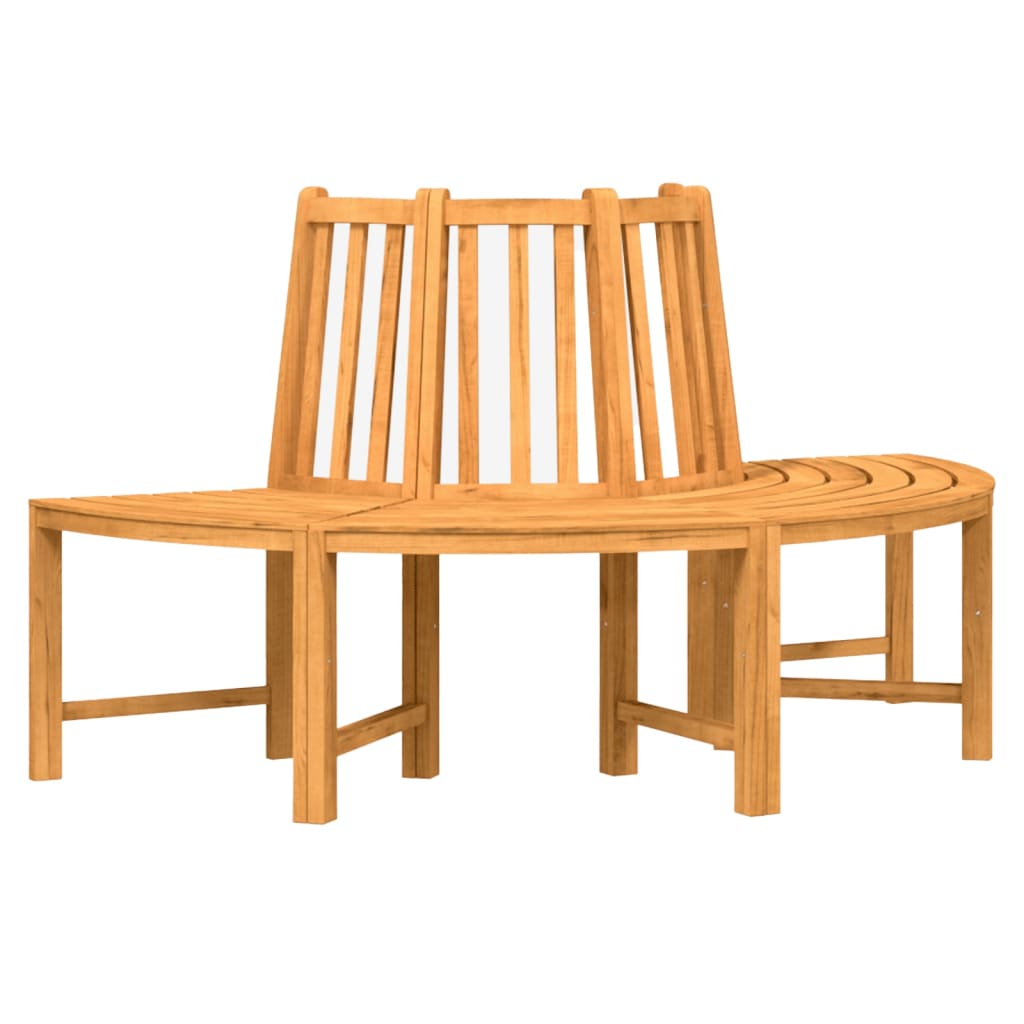 Baumbänke 2 Stk. Halbrund Ø160 cm Massivholz Teak