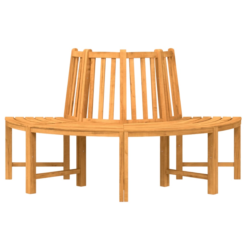 Baumbänke 2 Stk. Halbrund Ø160 cm Massivholz Teak