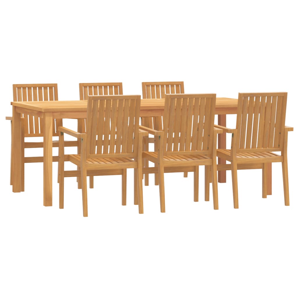 7-tlg. Garten-Essgruppe Massivholz Teak