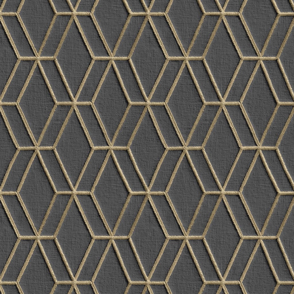 DUTCH WALLCOVERINGS Tapete Sechseckmuster Schwarz und Golden