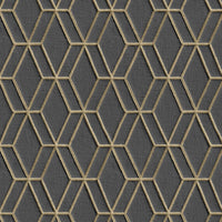 Thumbnail for DUTCH WALLCOVERINGS Tapete Sechseckmuster Schwarz und Golden