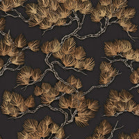 Thumbnail for DUTCH WALLCOVERINGS Tapete Kiefer-Motiv Schwarz und Golden