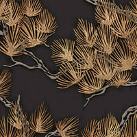 Thumbnail for DUTCH WALLCOVERINGS Tapete Kiefer-Motiv Schwarz und Golden