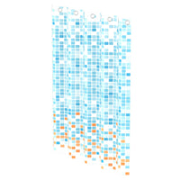 Thumbnail for EISL Duschvorhang Blau/Orange Mosaikmuster 200x180x0,2 cm